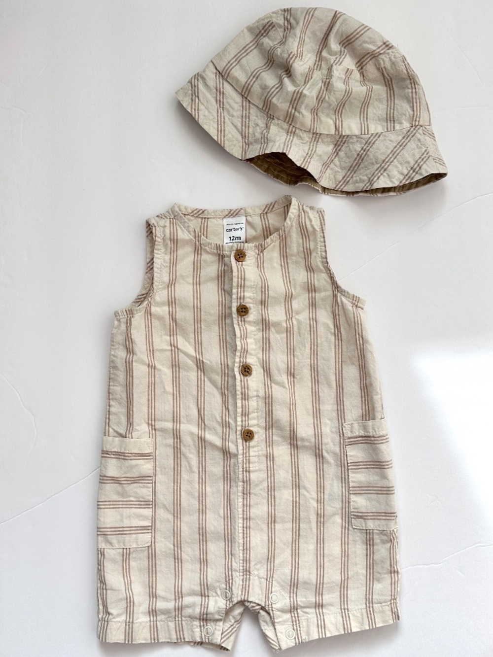 Carter's Baby 2-Piece Romper & Hat Set, 12 Months